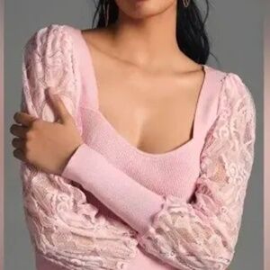 Anthropologie Maeve blush knit top